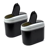 Zone Tech Universal Traveling Portable Car Trash Can - Black Premium Quality Vehicle Trash Bin