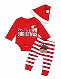 Doding Christmas Outfits Baby Boys Girls My First Christmas Rompers Clothes Set 0-6 Months