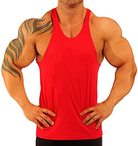 Men's Stringer Bodybuilding Gym Workout Tank Tops Y Back Cotton 2 cm Shoulder Strap