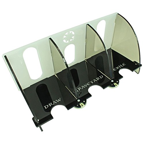 LITKO Card Deck Tray with Life Count Dials Compatible with MTG, White