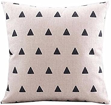 Throw Pillow Cover, Onker Cotton Linen Square Decorative Throw Pillow Case Cushion Cover 18" x 18" Retro Small Up Black Triangle