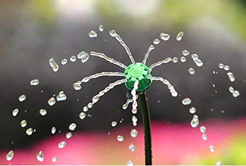 KORAM 140GPH Adjustable Big Drippers 8 Spray Hole Irrigation Sprinklers Emitter Non-Pressure Compensating Watering On 1/4\