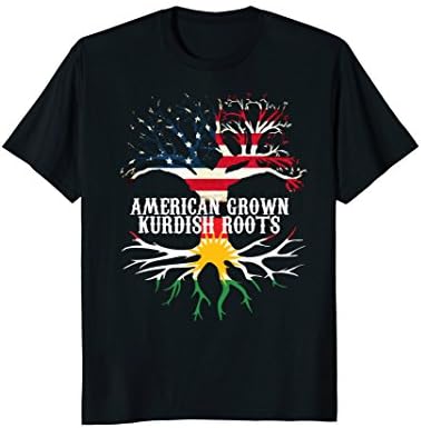 American Grown Kurdish Roots - Flag T-Shirt Kurdi Azadi Tee