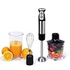 Hand Blender, 4 in 1 Food Processor with Stick Blender 600W, Vegetable Chopper, Egg Whisk Electric, 600ML Measuring Cup