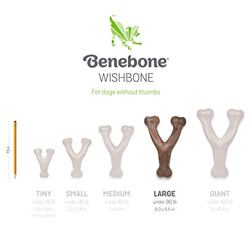 Benebone Wishbone Durable Dog Chew Toy for Aggressive Chewers, Real