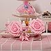 Baby bottles for Baby shower, 24Pcs Mini girl Baby shower favors Candy Bottle with 5Pcs Artificial Rose for Newborn Baby Baptism Party, baby shower party décor,pink,Noex Direct (Bottle Rose-1)