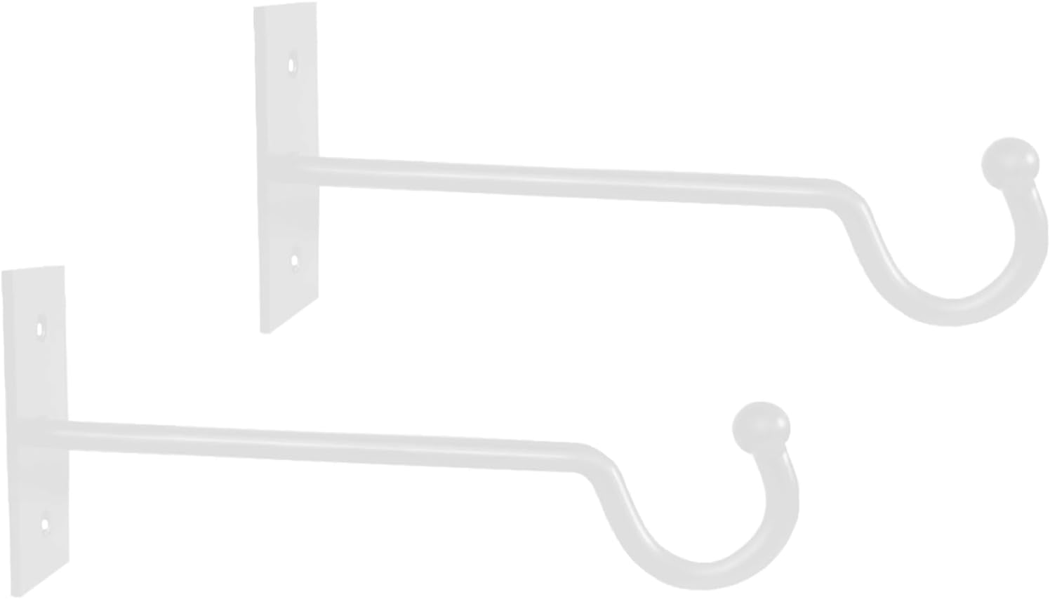 Outdoor Hanging Brackets - Silintion Wall Hook Hanging Plant Bracket- 2 Pack 6.3 inch Heavy Duty 22 LB Load Capacity- Indoor or Outdoor Plant Hanger Shepherds Hook for Bird Feeders Lanterns Baskets and Wind Chimes(White) (2)