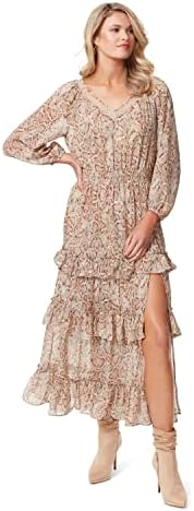 vince camuto women's long sleeve tiered maxi dress Floral Tiered Button-Up Maxi Dress (Women)
