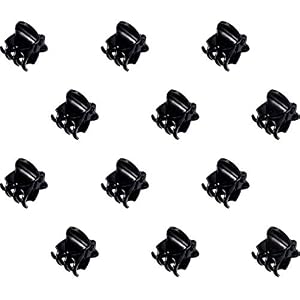 TASSE Mini Hair Clips Plastic Hair Claws Pins Clamps for Girls and Women (12 Pieces, Black)