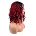 Short Weave Hair Wigs Synthetic Curly Hair Short Bob Shoulder Length Natural Weave Wigs (Ombre BUG)