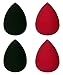 4PCS Tear Drop Shape Latex-free Cosmetic Cream Foundation Powder Makeup Blender Sponges (Pink&Black)