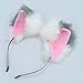 Ears Headband Cat Fox Kitten Fur Ears Hair Bands Anime Party Costume Kitty Cosplay Headband for Halloween Christmas or Kitten Theme Party Costume (Gray and White)