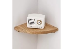 BEUGAWHOO Corner Shelf Wall Mount, 7inch Oak Wood Floating Corner Shelf Round End Small Corner Nightstand Plant Shelf Wall Mount for Kitchen, Living Room, Bedroom