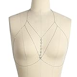 Glamaker Women's Sexy Halter Body Chain Jewelry Bikini Bra Necklace Silver