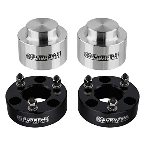 Supreme Suspensions - Full Lift Kit for 2009-2018 Dodge Ram 1500 [4WD] 3" Front Lift Billet Strut Spacers + 2" Rear Lift Billet Spring Spacers (Silver)