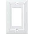 Franklin Brass Classic Architecture (1-Pack) Decorative Light Switch Cover Pure White 1-Gang Decorator/Rocker Wall Plate Electrical Outlet Guard W35243-PW-C