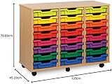 Office Needs Direct Monarch Mobile Storage Unit 24 Clear Trays Beech view 3