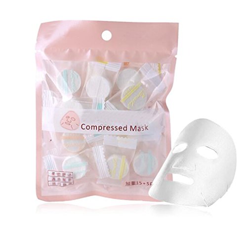 NATUWORLD 3 Bags (60Pcs) White Compressed Facial Mask Sheet Outdoor Travel Disposable Facial Mask Paper Non-woven Skin Face Care DIY Compressed Facial Mask For Women and Girls - Thumbnail 4
