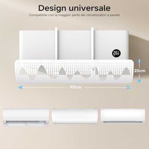 Deflector Aire Acondicionado Universal, Desviador Aire Acondicionado Ajustable Portátil, Deflectores de Aire Acondicionado de Pared para el Hogar, Oficina, Ancianos, Recién Nacidos (Blanco)