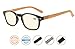 Reduce Eyestrain,Anti Blue Rays,Spring Hinge Bamboo Pattern Computer Reading Glasses