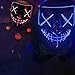 Gwei Halloween Mask Scary LED Light Up Mask -with Fun Necklace-for Festival Cosplay Halloween Festival Party (Red)