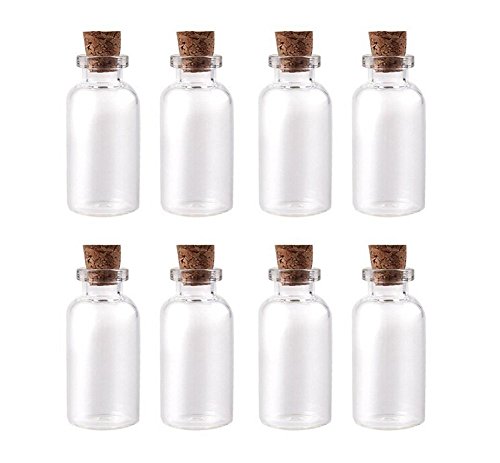 Funyye 100 PCS 14X30mm Clear Small Drift Bottles Tiny Empty Wishing Glass Message Vial With Cork Stopper Mini Containers Decorative Glass Bottles Storage Pendant organizer Charms Jars Wedding Favors