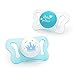 Chicco PhysioForma mi-cro Newborn Pacifier for Babies 0-2m, Teal, Orthodontic Nipple, BPA-Free, 2-Count in Sterilizing Case