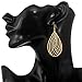 DMI Fashion Jewelry Filigree Cutout Teardrop Shape Lightweight Dangle Earrings Gold Tone