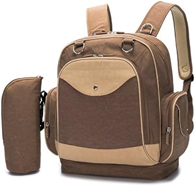 HARFING Waterproof Insulated Diaper Bag Backpack with Changing Pad &amp; Stroller Straps, Large Capacity, Lightweight Travel Baby Gear Nappy Organizer for Mom &amp; Dad,Coffee