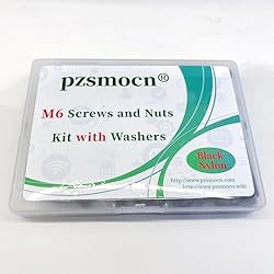 Pzsmocn 90 Pieces/30 Sets M6*70 mm Plastic Black