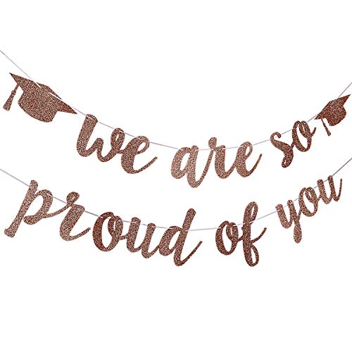 21 Graduation Party Decorations Rose Gold Glittery We Are So Proud Of You Graduation Banner Graduation Party Decoration Supplies Grad Party Decorations Congratulations Grad Party Decorations Pricepulse