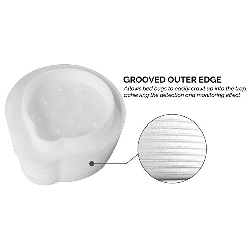 Aspectek Bed Bug Trap, Insect Interceptor, Pack of 4. Pesticide-Free, Eco-Friendly, Child & Pet Safe Bed bug Control for All Furniture
