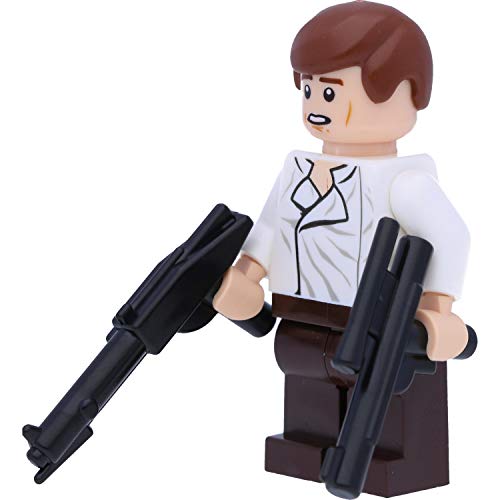 LEGO Star Wars Minifigur: Han Solo im weißen Hemd mit Blastern – Bild 4