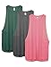 icyzone Workout Tank Tops for Women - Running Muscle Tank Sport Exercise Gym Yoga Tops Athletic Shirts(Pack of 3) (M, Army/Charcoal/Pink)