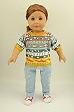 American Girl Doll Clothes Doll Ugly T-Shirt + Ripped Jeans Fit 18 Inch Dolls