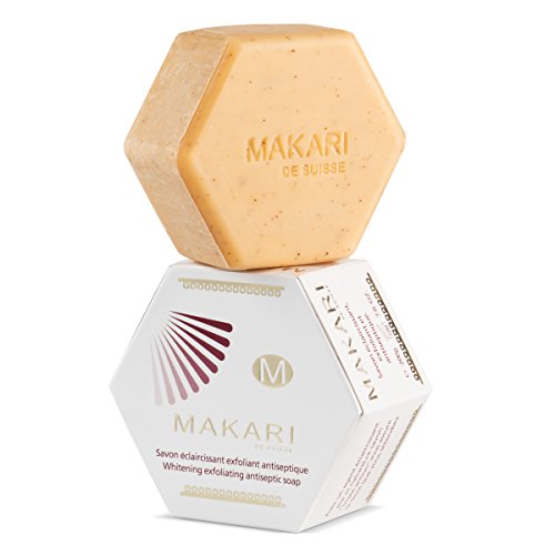 Makari Classic Whitening Exfoliating Antiseptic Soap 7 oz. - Cleansing & Moisturizing Bar Soap for Face & Body - Brightens Skin & Fades Dark Spots, Acne Scars, Blemishes & Hyperpigmentation