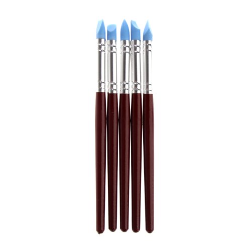 Jocestyle 5 Pcs Art Craft Pottery Clay Sculpture Modeling Sculpting Carver Carving Tools Kit (S)