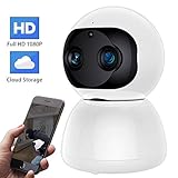 SDETER 1080P WiFi Home Smart Camera, Switchable Dual Lens Siren Alarm Sound IP Security PTZ Camera with Night Vision Motion Detection for Baby Pet Elder
