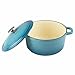 Zelancio Cookware 6 Quart Enameled Cast Iron Dutch Oven Cooking Dish with Self-Basting Lid, Teal