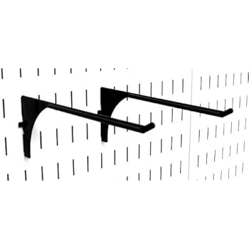 Wall Control Pegboard 9in Reach Extended Slotted Hook Pair - Slotted Metal Pegboard Hooks for Wall Control Pegboard and Slotted Tool Board - Black