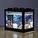 Fewao Aquarium Fish Tank,Mini Clear Plastic Fish Tank Ornament with LED Light,Portable Desktop Micro-Landscape Fish Bowl Battery Operated Office Table Decorationthumb 1