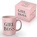 Girl Boss Pink Coffee Mug - Celebrate & Empower The Inspirational Women In your Life - The Perfect Novelty, Funny Christmas Or Birthday Gift Idea For Her - 11oz Ceramic - Comes In Cute Pink Gift Box