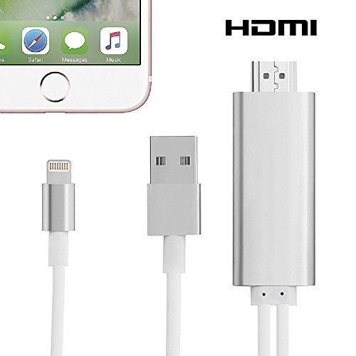 Lightning to HDMI Cable, Amanka iPhone To HDMI Adapter HDTV Cable 6.5feet 1080P for Iphone,Ipad,Ipod Video Converter,Plug and Play