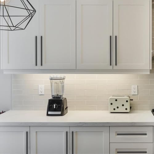 Amerdeco 5 Pieces Kitchen Furniture Handles Black Kitchen Handles Hole Distance 320mm Stainless Steel Cabinets for Kitchen Furniture Home Decor
