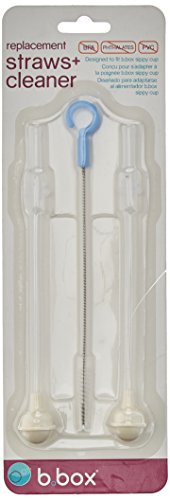 b.box Sippy Cup Replacement Straws and Cleaner | Includes 2 Straws and 1 Cleaner | BPA-Free | Phthalates & PVC Free | Dishwasher Safe