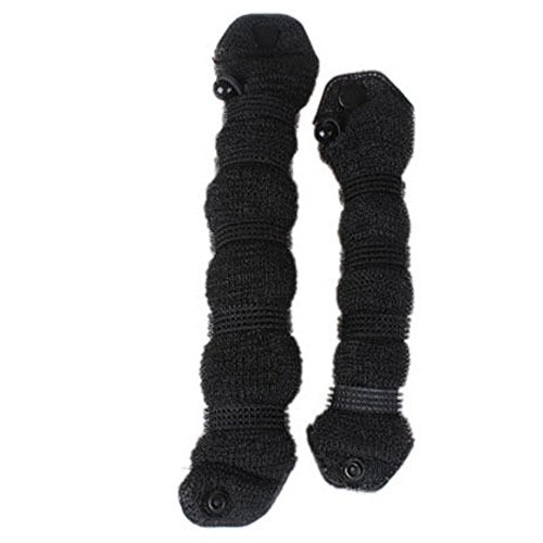 759Shop Hot Buns 2 Piece Magic Hair Styling Styler Twist Ring Former Shaper Doughnut Donut Chignon Bun Maker Clip Hair Curler Accessory Small & Large (Black)