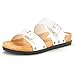 DREAM PAIRS ABI Women's Summer Open Toe Double Buckle Strap Fashion Cozy Footbed Flat Sandals
