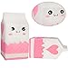 Outee Jumbo Slow Rising Squishy Kawaii Cat Milk Bag Bottle Scented Slow Rising Squishy Squeezed Doughnut Toy Kawaii Donuts Soft Squishy Donuts Cell Phone Charms Soft Squishy Charms, 3 Pack