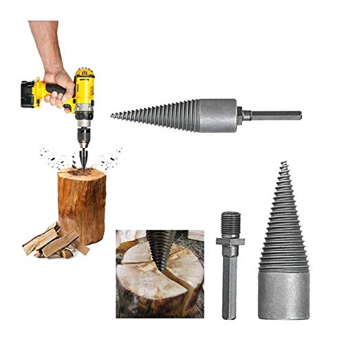 HJUIK Holzspaltung Schnecke. Schraubbohrer Brennholz-Protokoll-Splitter Bohrschraube Splitting Caes Treiber Log Splitter…