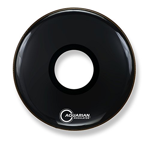Aquarian Drumheads RPT20BK Regulator Black 20-inch Bass Drum Head, gloss black